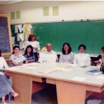 ESL Class for parents of students who were studying Farsi at Farsi School on Saturdays from 10 AM to 2:30 PM at a school on Lawrence and Avenue Rd. 1983
From right sitting: Ms. Raz, Ms. Parvin Jalili, X, X, Mr. Zahedi, X, X, X.
Standing: ESL Teacher (Mrs. Farideh Nasseh)
Photo Credit: Mrs. Farideh Nasseh