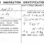 Immigration Identification Card, Feb 13, 1973 Toronto
Photo Credit: Dr. Eshrat Arjomandi