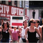 Dyk March Pride, 1996, Toronto
Shamsi Riasatian (Shamsi proudly introduce herself as the first open (1996) and oldest Iranian lesbian in Toronto)
Photo Credit: Shamsi Riasatian